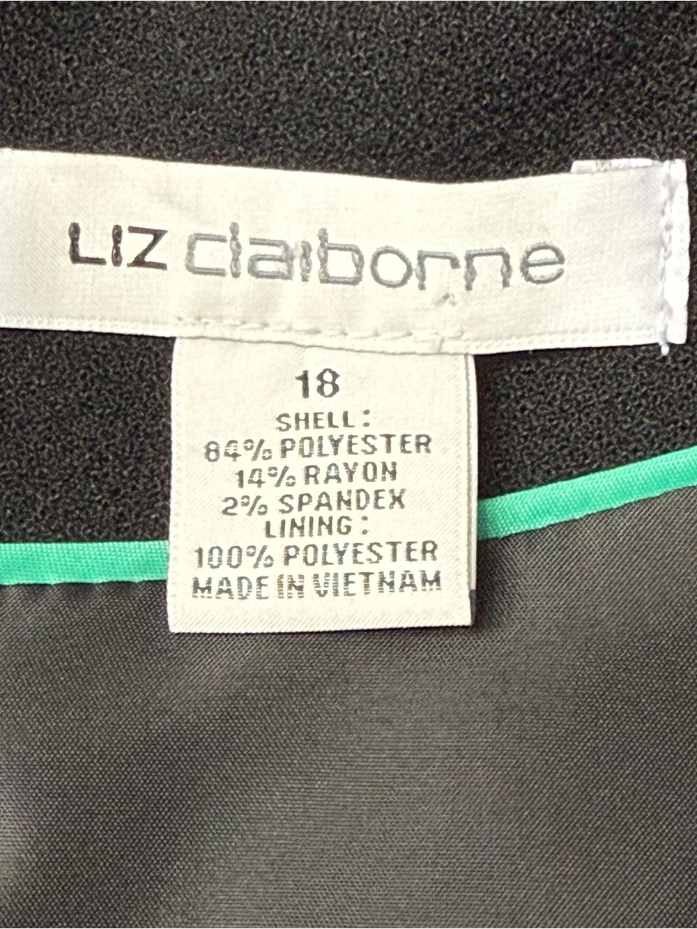 Liz Claiborne Cap Sleeve Tailored Square Neckline Retro Color Block Sheath Sz 18 - Picture 3 of 11